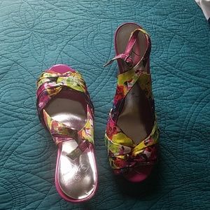 Multi Colored Sling Back Pumps